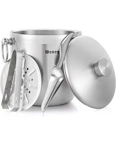 Ice Bucket and Ice Tongs